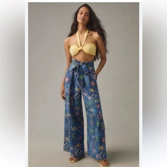 Corey Lynn Calter Multicolor Patterned Wide Leg Pants - Picture 1 of 7